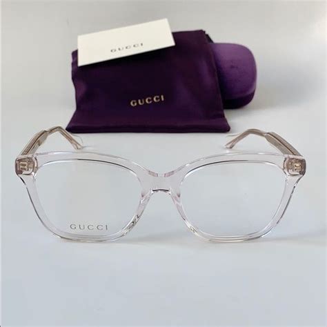 gucci clear pink glasses|gucci pink eyeglasses.